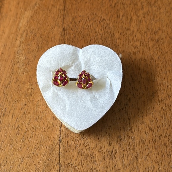 Ruby earrings stud, pickup only @ chino , California, 91709 - Picture 4 of 5